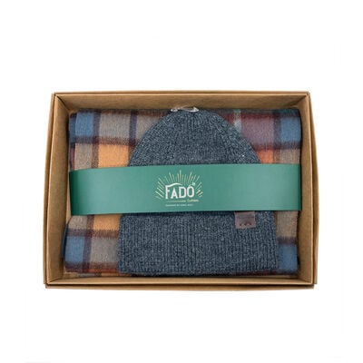 Schull Fisherman Beanie and Scarf Set Grey